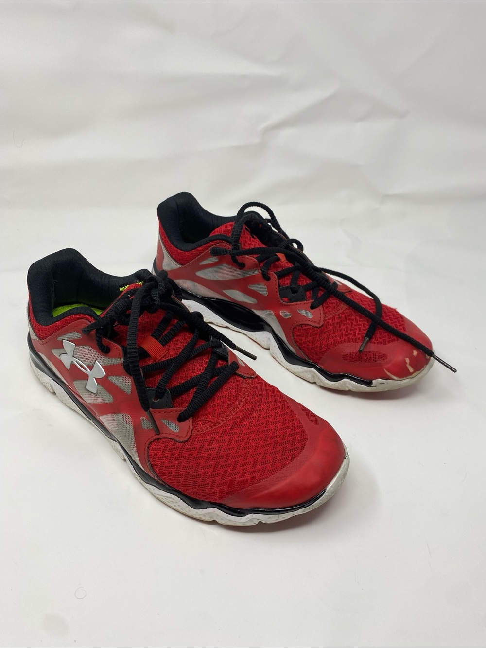 Under Armour Men's Micro G Monza Running Training Shoes Red White Size 8.5